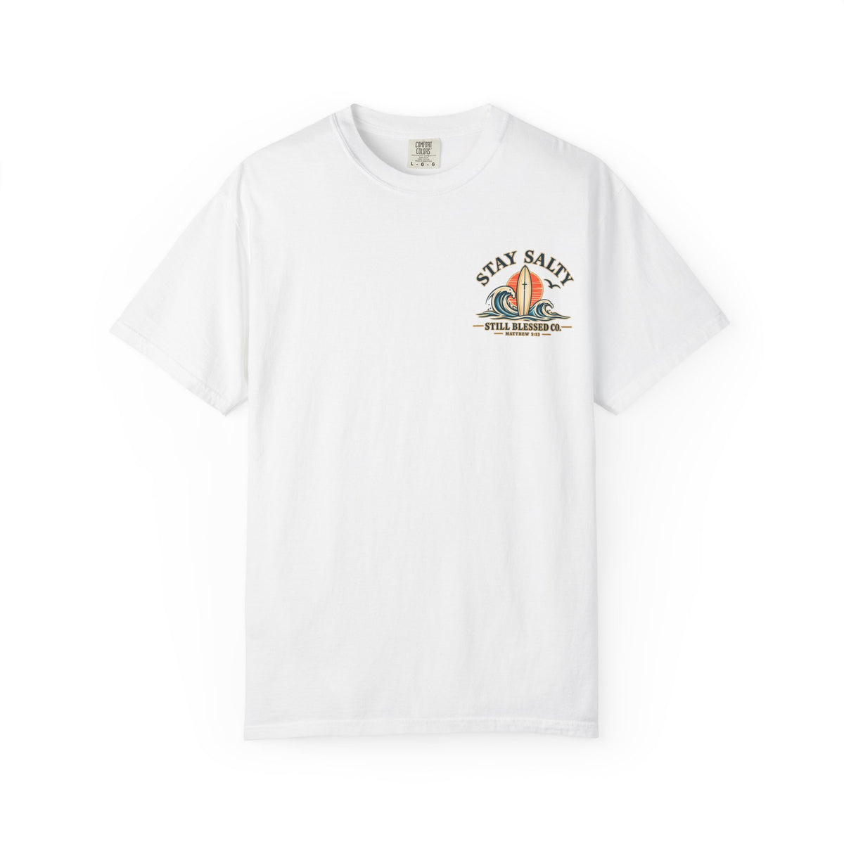 Stay Salty Comfort Colors® T-Shirt | Coastal Christian Beach Tee | Matthew 5:13–16 | Faith-Based Summer Shirt | Still Blessed Co.