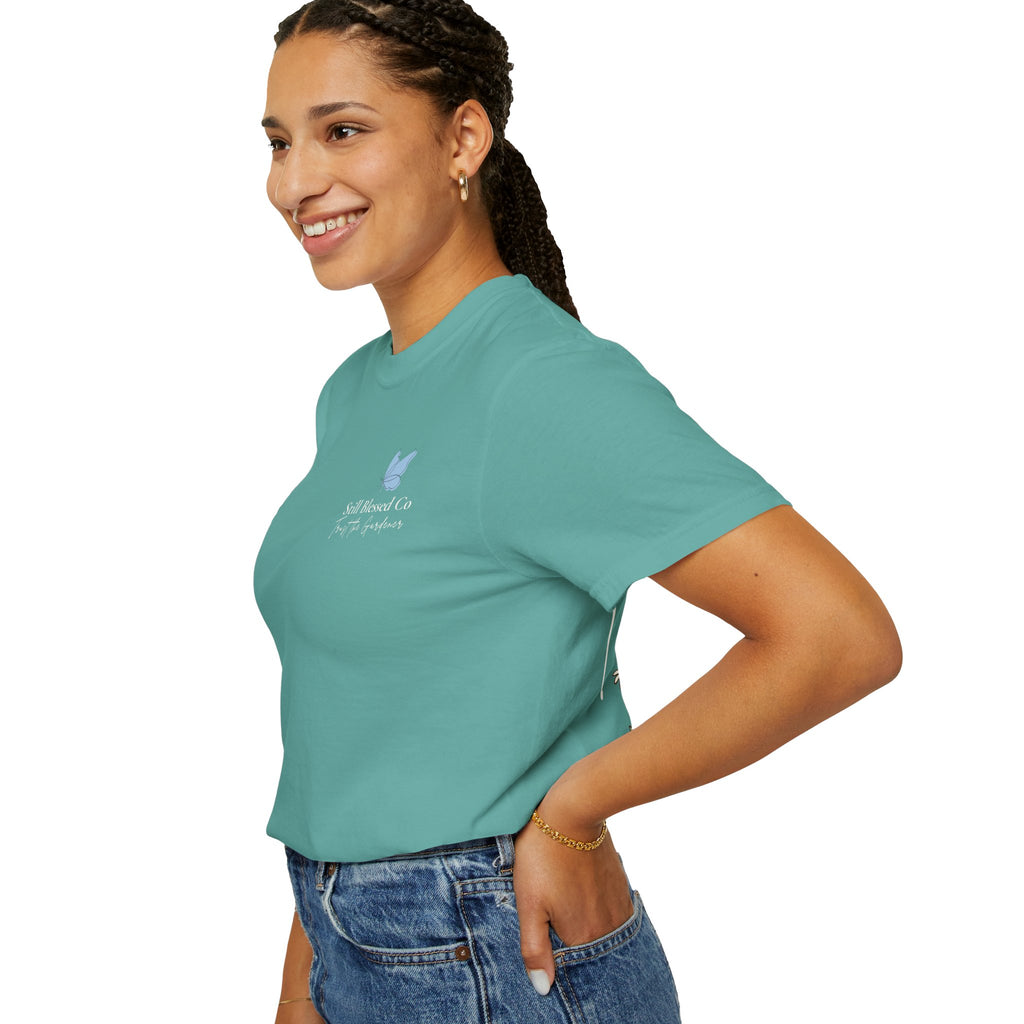 Blooming in God’s Timing Comfort Colors® Tee | Christian Floral Front & Back Shirt | Faith-Inspired Gift for Her