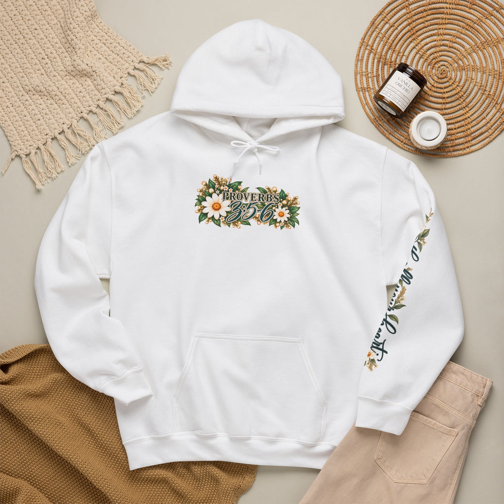 Trust in the Lord Floral Cross Hoodie | Proverbs Christian Hoodie