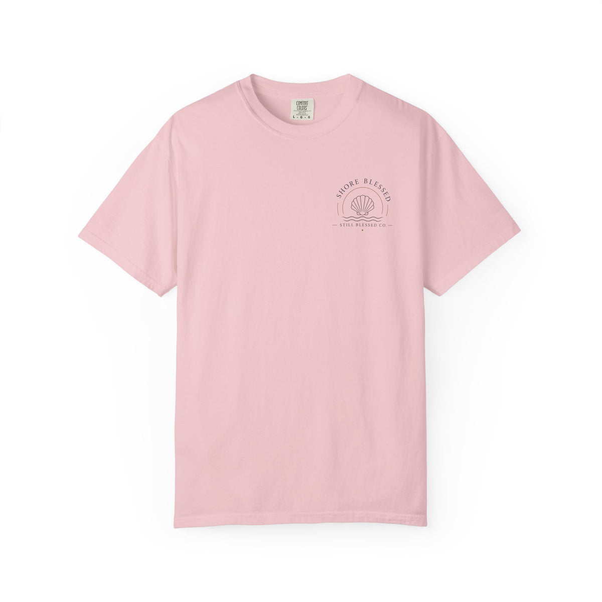 Shore Blessed Comfort Colors® Christian T-Shirt | Coastal Faith Shirt | Beach Christian Tee | Surf Inspired Bible Shirt | Still Blessed Co.