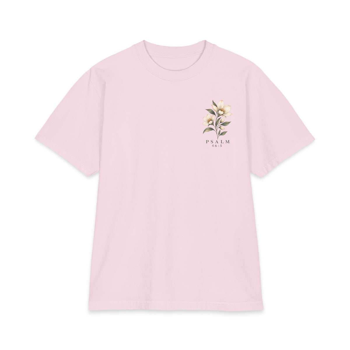 God Is Within Her Shirt | Psalm 46:5 Botanical Oversized Christian Tee
