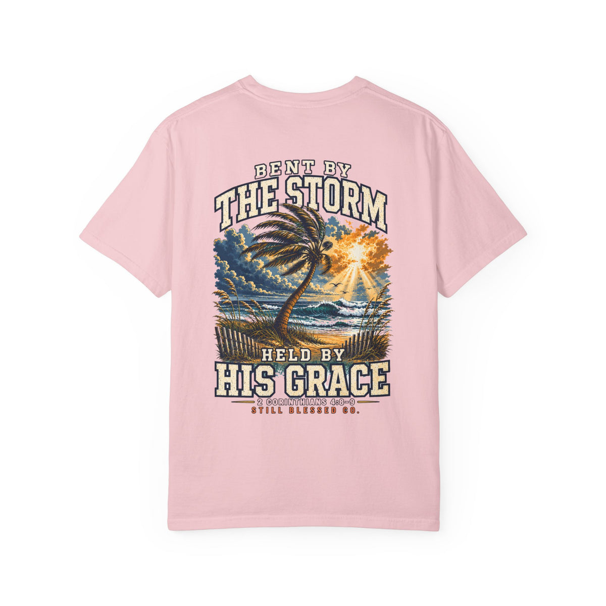 Bent by the Storm, Held by His Grace Comfort Colors® Tee | Coastal Christian Shirt | Women’s Faith Graphic T-Shirt