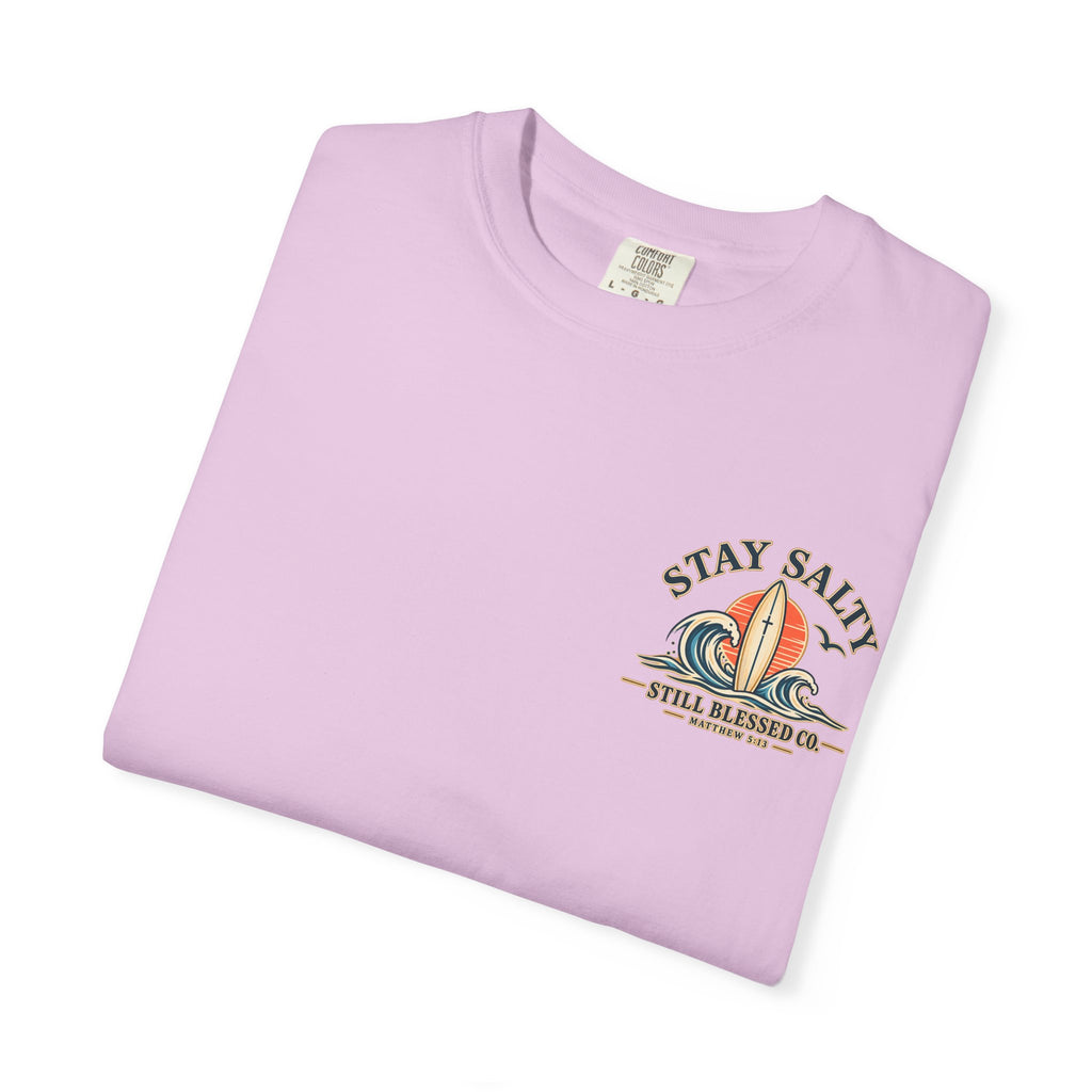 Stay Salty Comfort Colors® T-Shirt | Coastal Christian Beach Tee | Matthew 5:13–16 | Faith-Based Summer Shirt | Still Blessed Co.