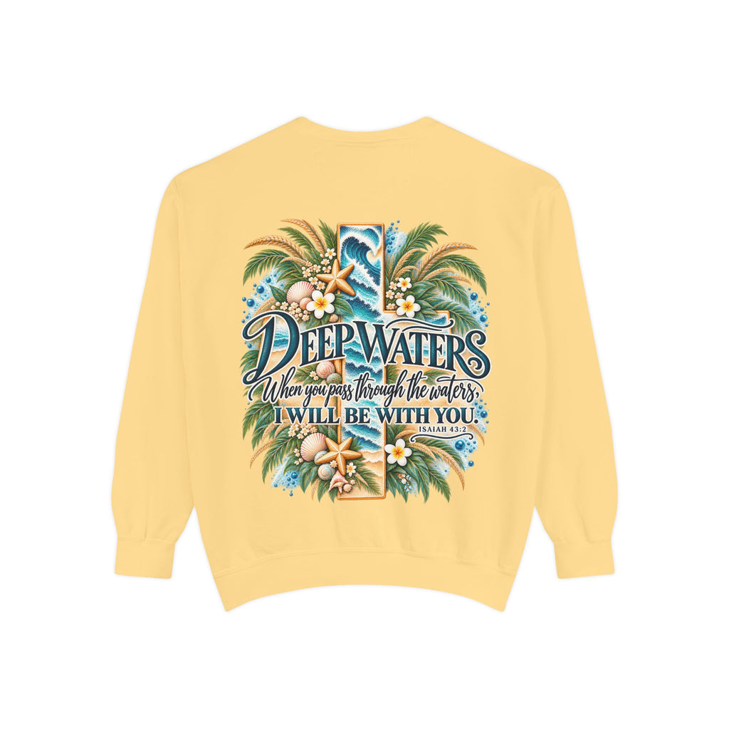 Deep Waters | Isaiah 43:2 Coastal Faith Crewneck