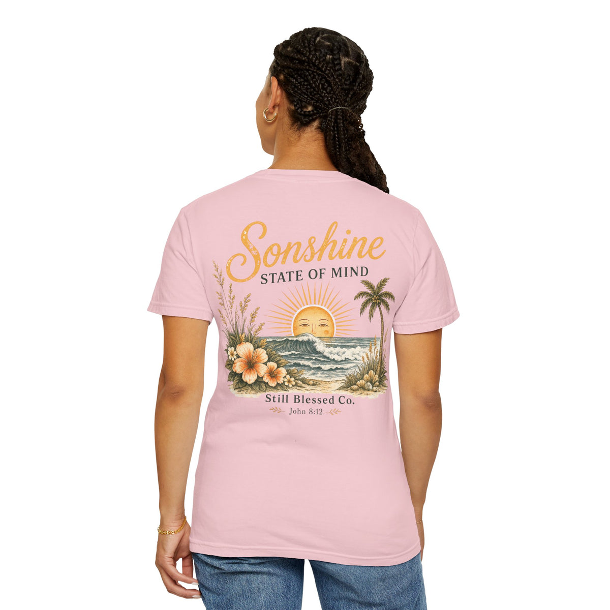 Sonshine State of Mind Comfort Colors® Tee | Coastal Christian Graphic Shirt | John 8:12 | Still Blessed Co.
