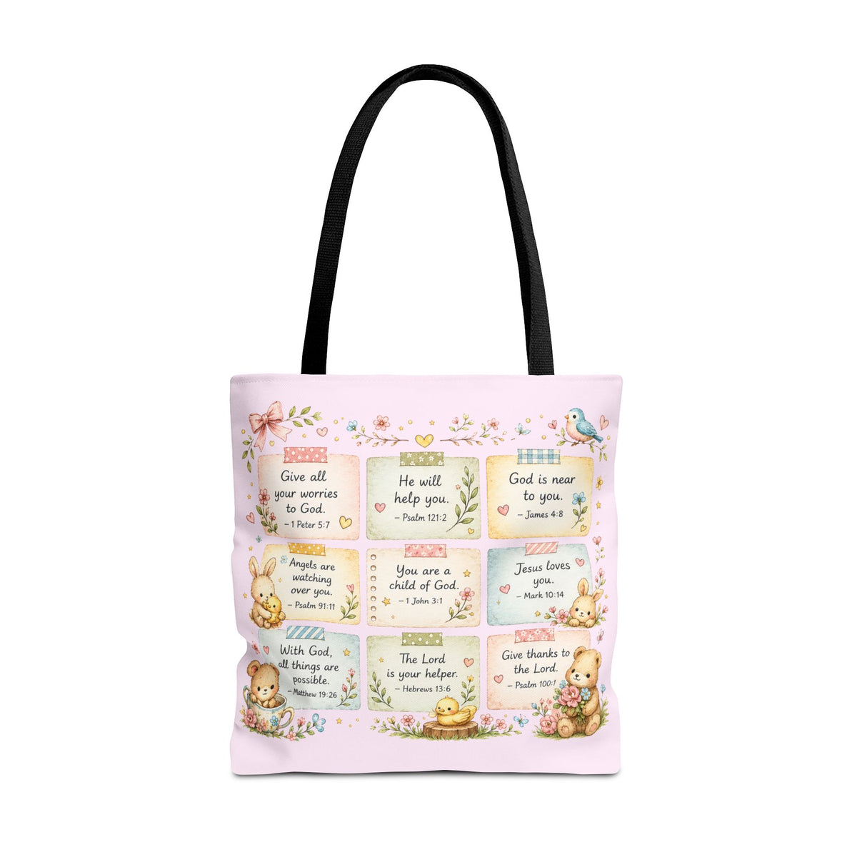 Promises for Her Little Heart™ Double-Sided Christian Girls Tote Bag | Bible Verse Tote | Church Bag for Girls | Faith Gift for Daughters