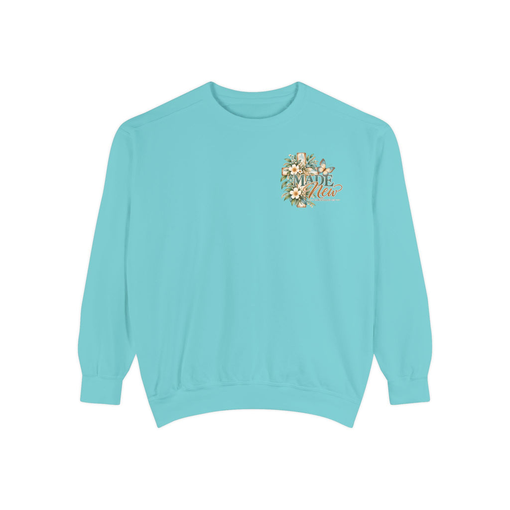 Made New | 2 Corinthians 5:17 Botanical Christian Crewneck