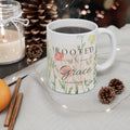 Rooted in Grace Coffee Mug | Christian Floral Mug | Colossians 2:6-7 | Inspirational Coffee Cup | Faith Gift for Women | Still Blessed Co.