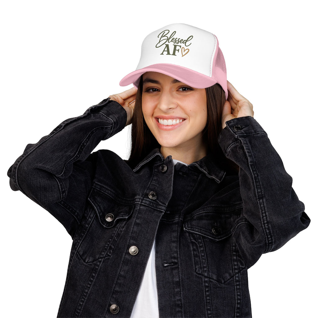 Blessed AF™ Women's Trucker Hat | Boutique Christian Snapback | Coastal Faith Hat | Still Blessed Co.  AF = Abundantly Favored ✨