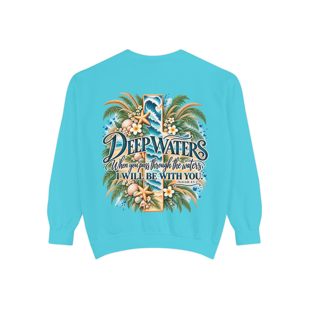 Deep Waters | Isaiah 43:2 Coastal Faith Crewneck