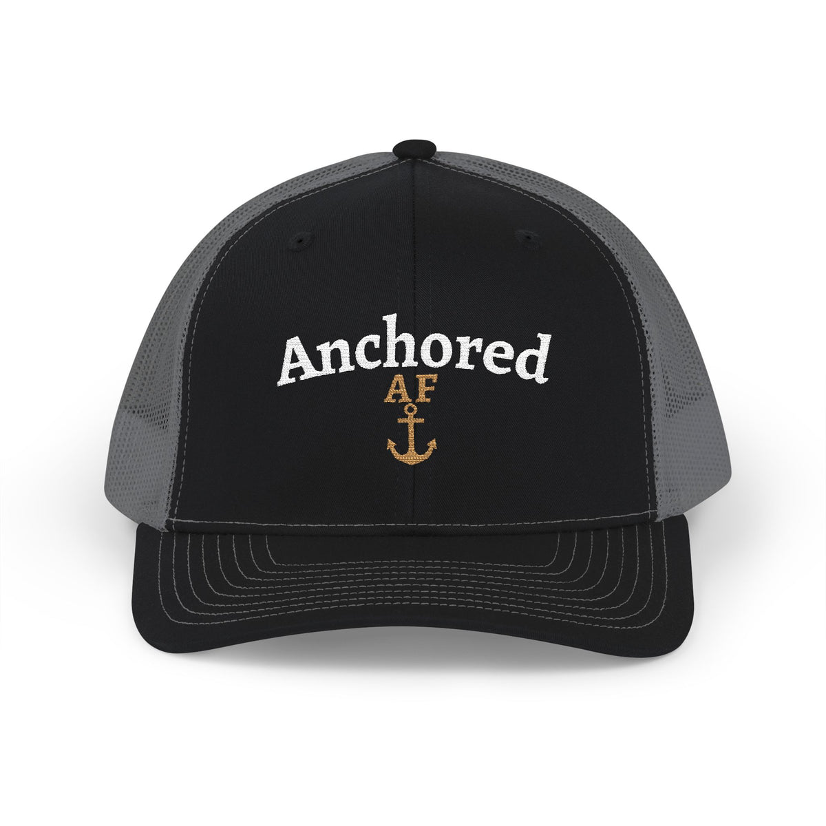 Anchored AF Embroidered Hat | Richardson 112 Trucker | Coastal Faith Cap | Christian Boutique Hat