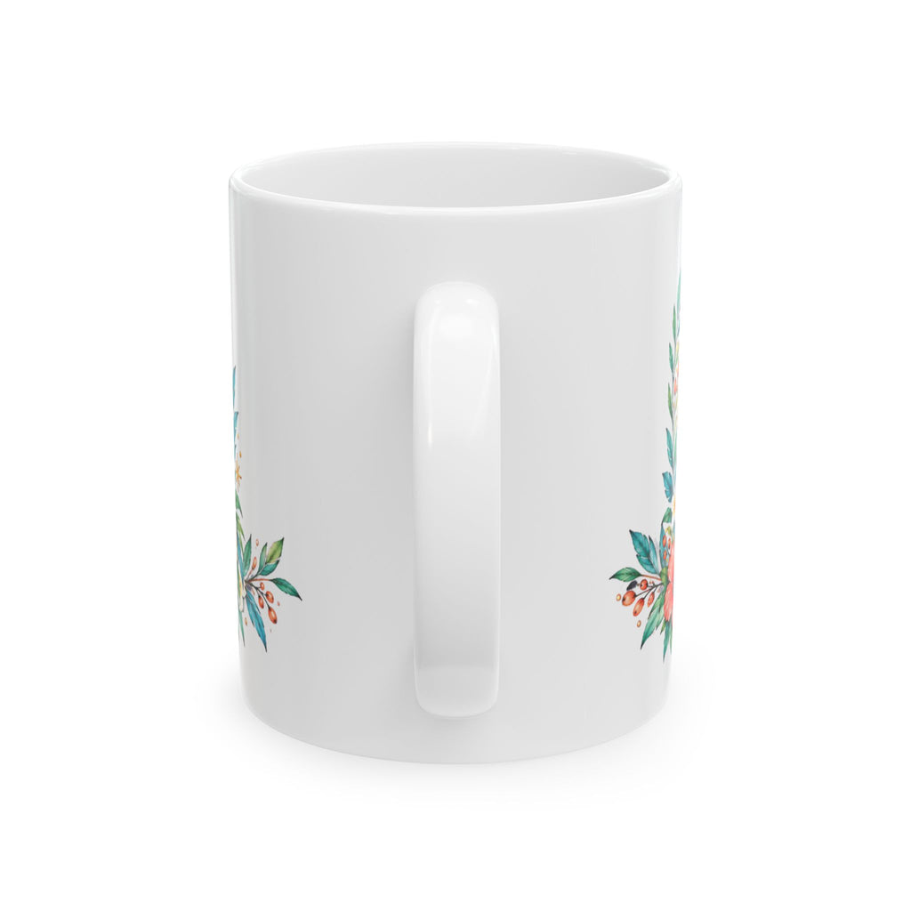 Inspirational Coffee Mug — "With Jesus in My Heart & Coffee in My Hand" Floral Ceramic Mug