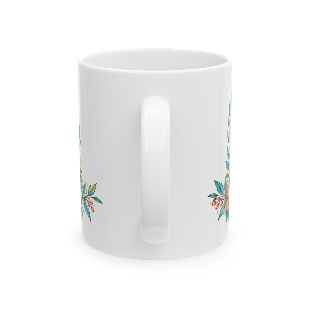Inspirational Coffee Mug — "With Jesus in My Heart & Coffee in My Hand" Floral Ceramic Mug