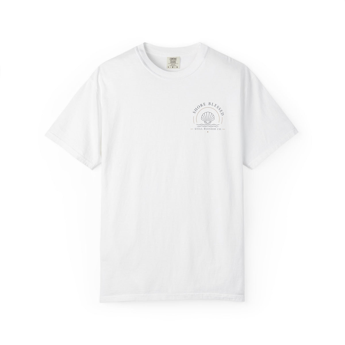 Shore Blessed Comfort Colors® Christian T-Shirt | Coastal Faith Shirt | Beach Christian Tee | Surf Inspired Bible Shirt | Still Blessed Co.