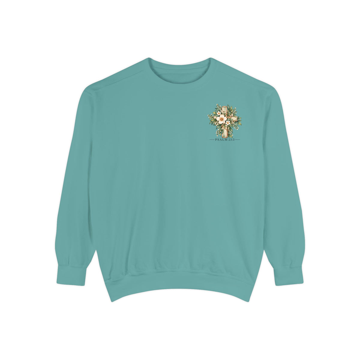 He Restores My Soul Sweatshirt | Psalm 23:3 Christian Crewneck | Botanical Faith Sweatshirt | Christian Gift for Women
