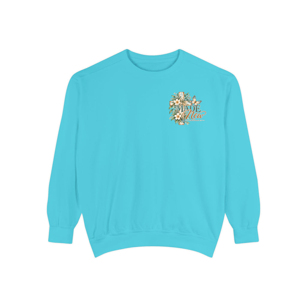 Made New | 2 Corinthians 5:17 Botanical Christian Crewneck