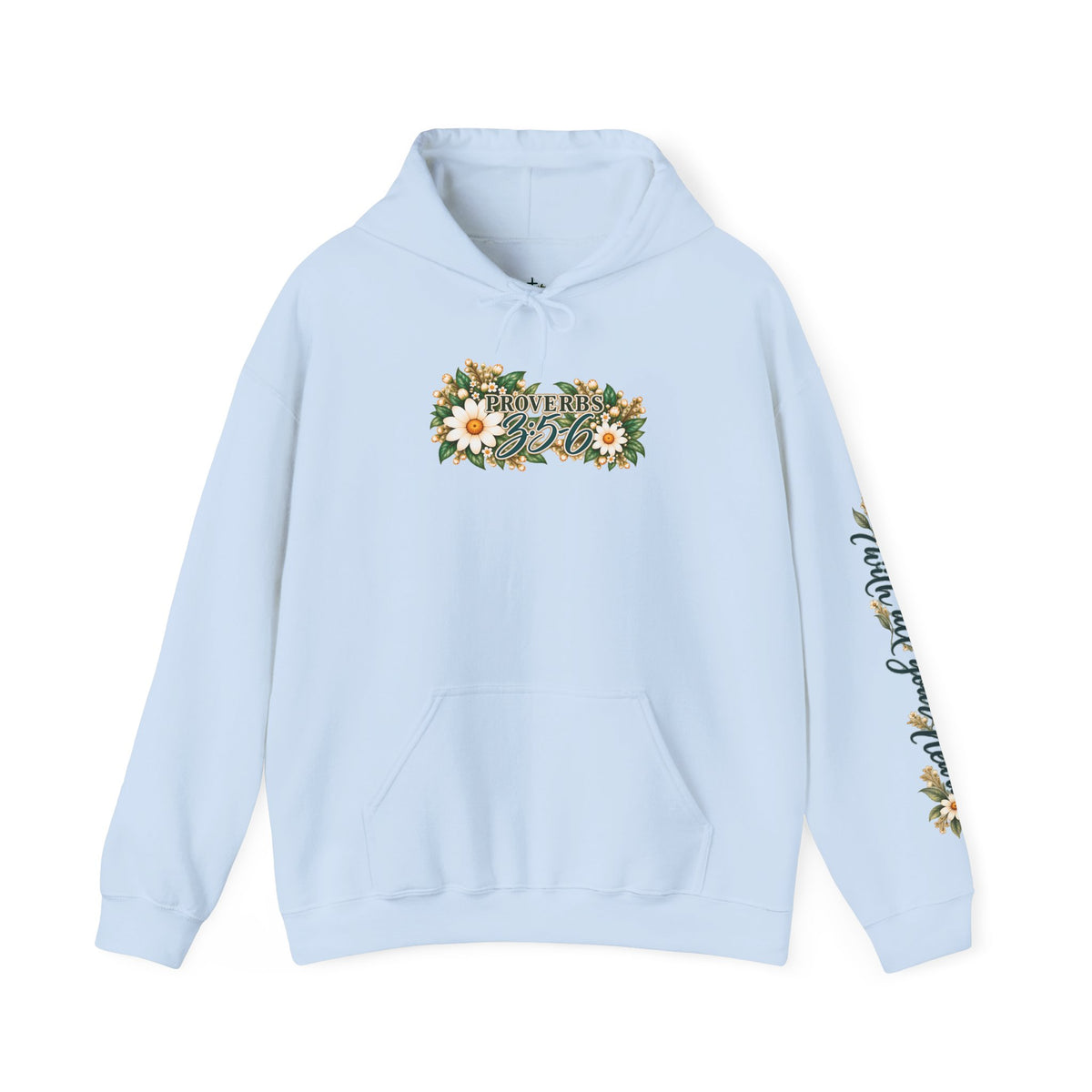 Trust in the Lord Floral Cross Hoodie | Proverbs Christian Hoodie