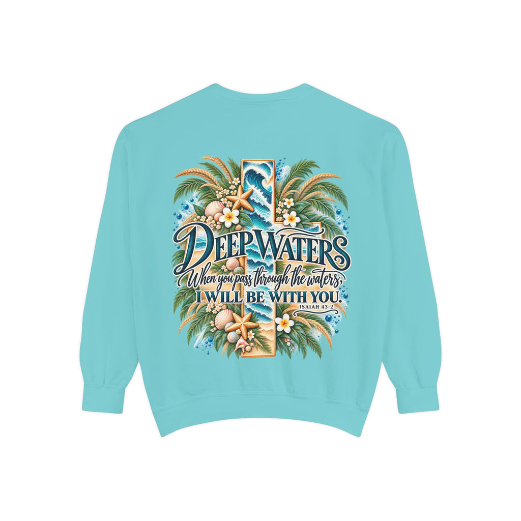 Deep Waters | Isaiah 43:2 Coastal Faith Crewneck