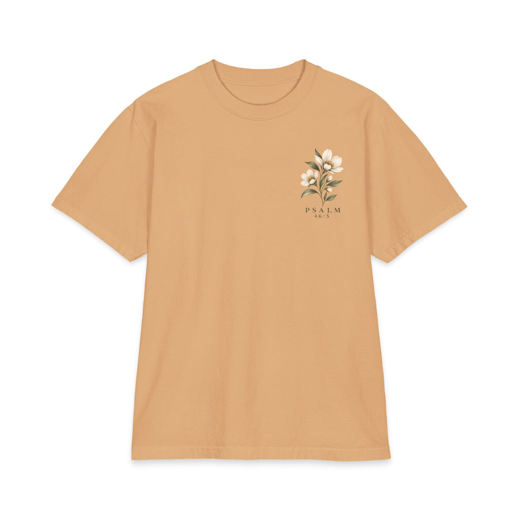 God Is Within Her Shirt | Psalm 46:5 Botanical Oversized Christian Tee
