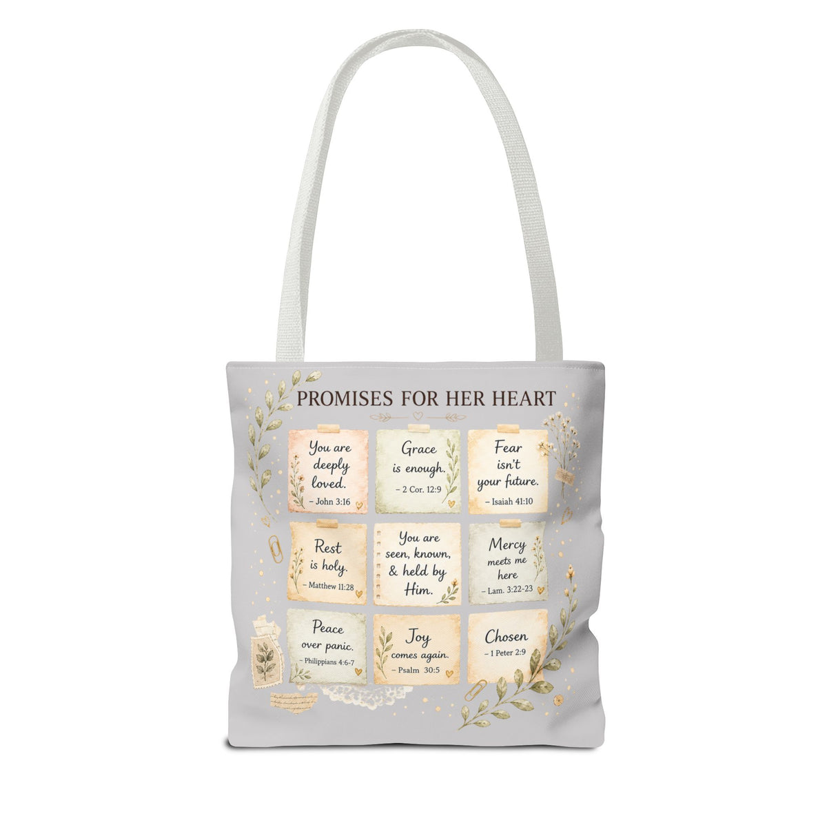 His Faithfulness Never Fails™ Double-Sided Christian Tote Bag | Scripture Promise Canvas Tote | Bible Study Bag | Faith Gift for Women
