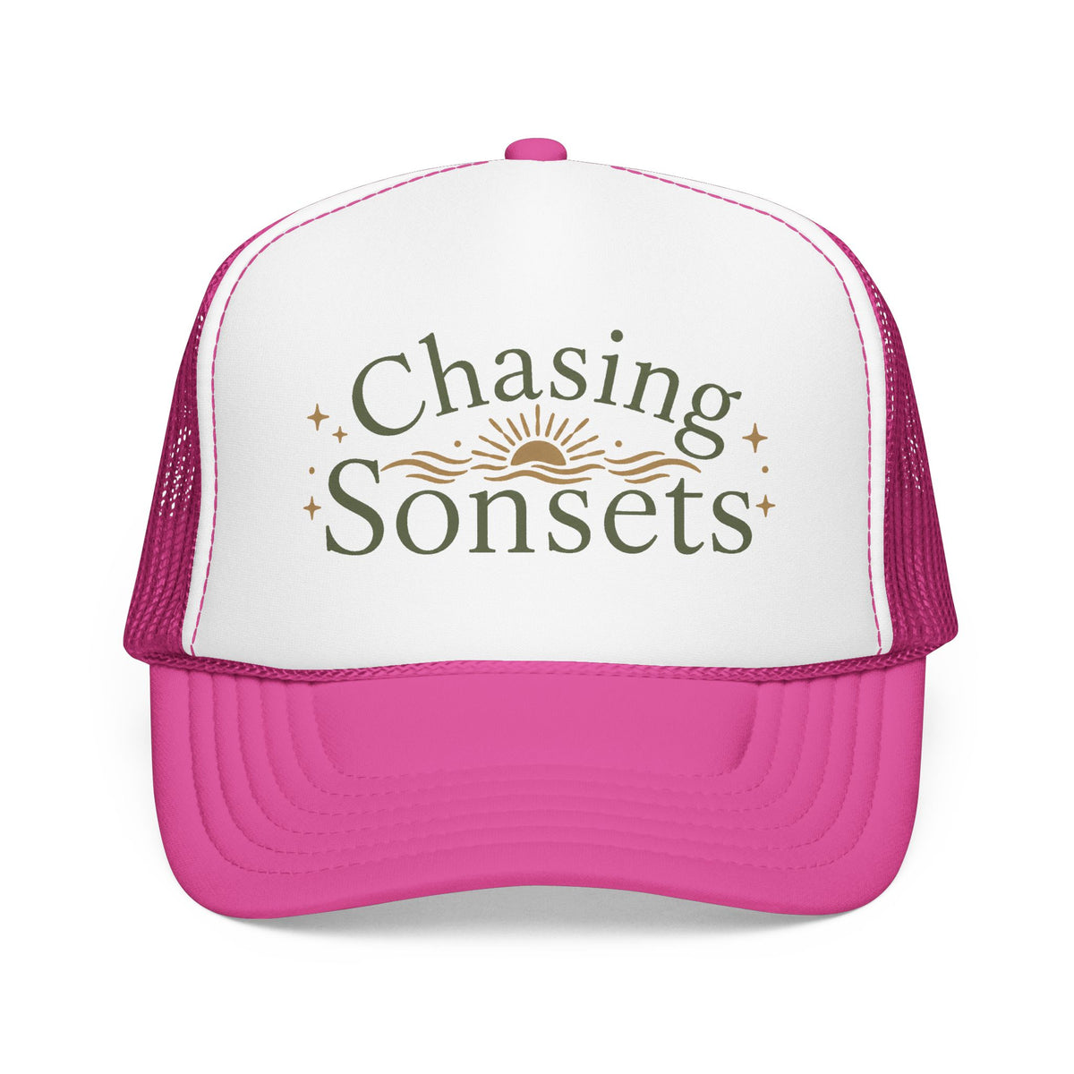 Chasing Sonsets™ Coastal Christian Trucker Hat | Women's Boutique Faith Snapback | Beach Lifestyle Hat | Still Blessed Co.