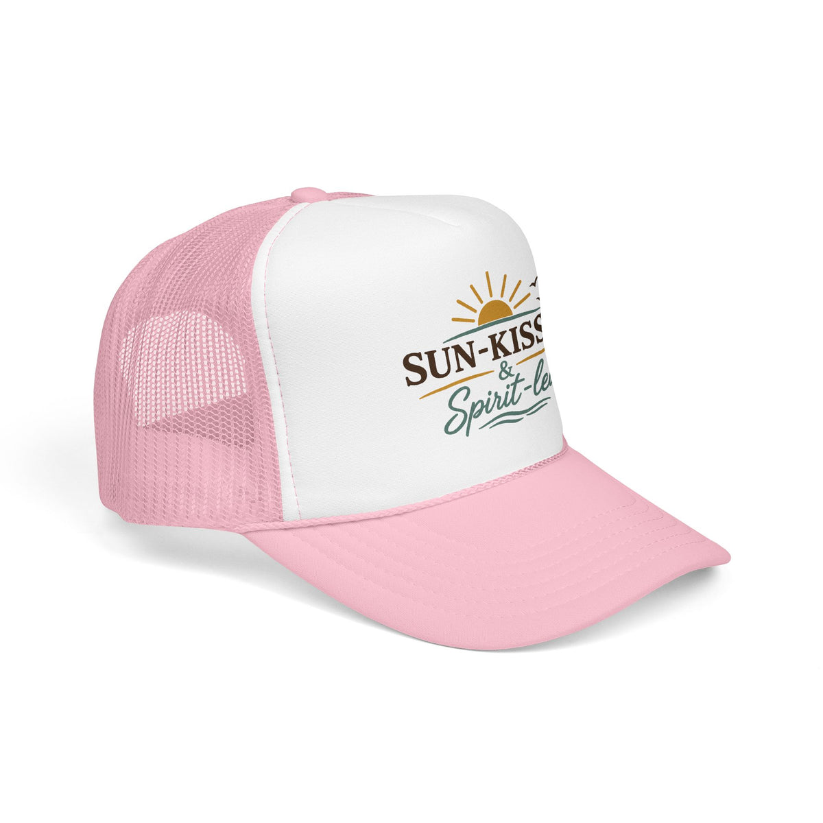 Sun-Kissed & Spirit-Led™ Coastal Christian Trucker Hat | Boutique Faith Snapback | Women's Beach Hat | Still Blessed Co.