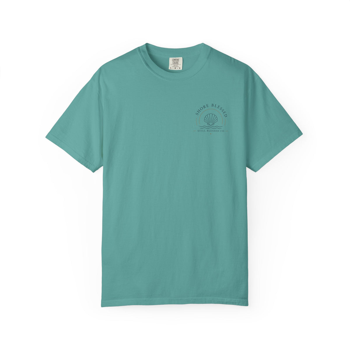 Shore Blessed Comfort Colors® Christian T-Shirt | Coastal Faith Shirt | Beach Christian Tee | Surf Inspired Bible Shirt | Still Blessed Co.