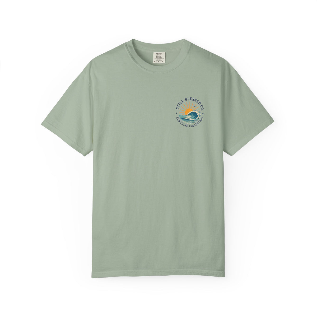 Mercy Rises Tee — Sunrise Surf Christian T-Shirt (Lamentations 3:22-23)