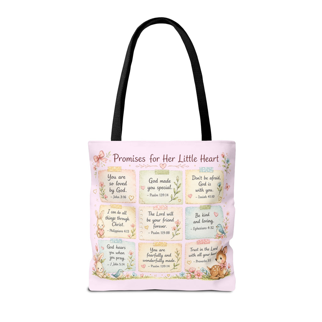 Promises for Her Little Heart™ Double-Sided Christian Girls Tote Bag | Bible Verse Tote | Church Bag for Girls | Faith Gift for Daughters