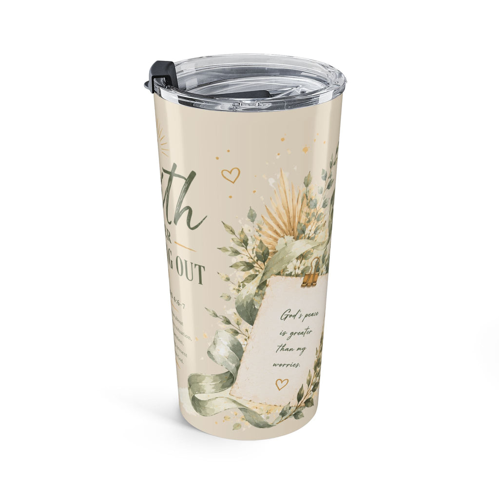 Faith Over Freaking Out™ Coastal Scripture Tumbler | Philippians 4:6–7 | 20 oz Insulated Travel Cup