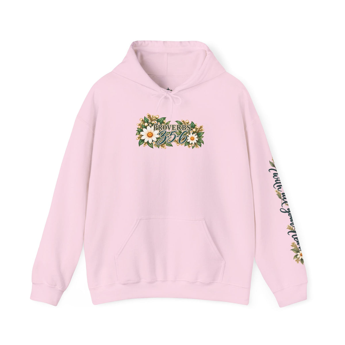 Trust in the Lord Floral Cross Hoodie | Proverbs Christian Hoodie