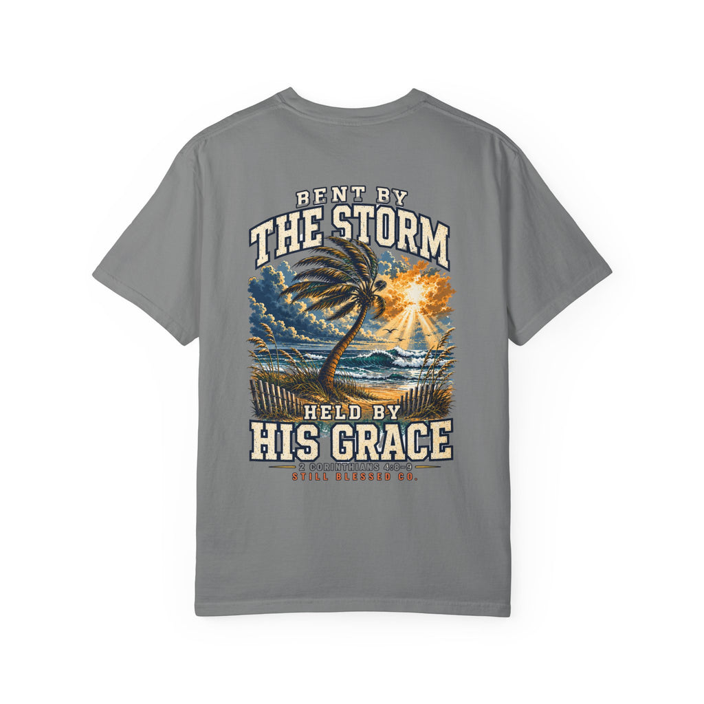 Bent by the Storm, Held by His Grace Comfort Colors® Tee | Coastal Christian Shirt | Women’s Faith Graphic T-Shirt