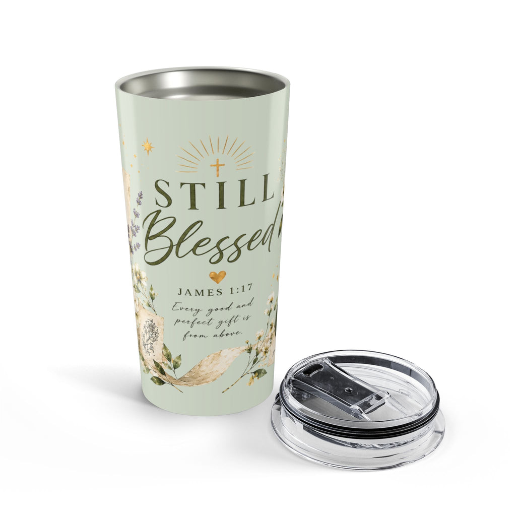 Still Blessed™ Botanical Scripture Tumbler | James 1:17 | 20 oz Faith-Inspired Insulated Travel Cup