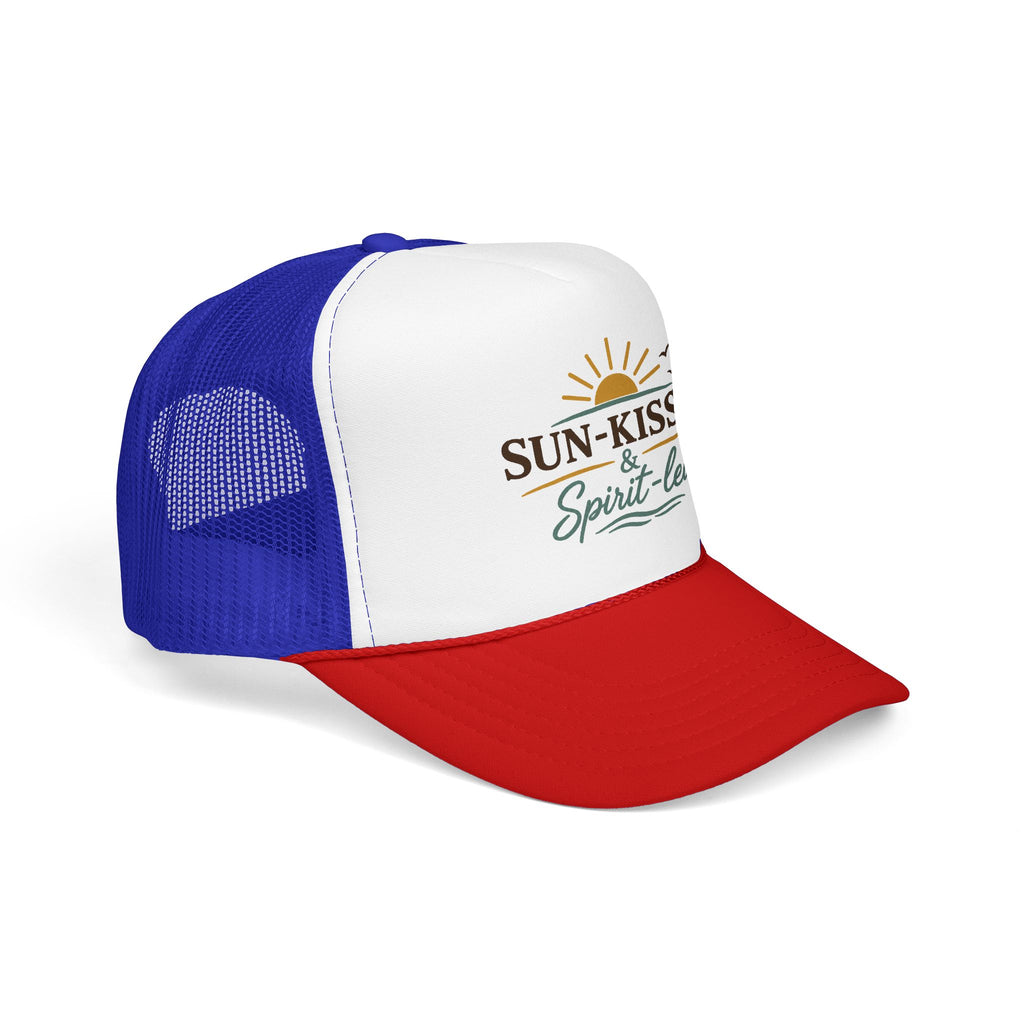Sun-Kissed & Spirit-Led™ Coastal Christian Trucker Hat | Boutique Faith Snapback | Women's Beach Hat | Still Blessed Co.