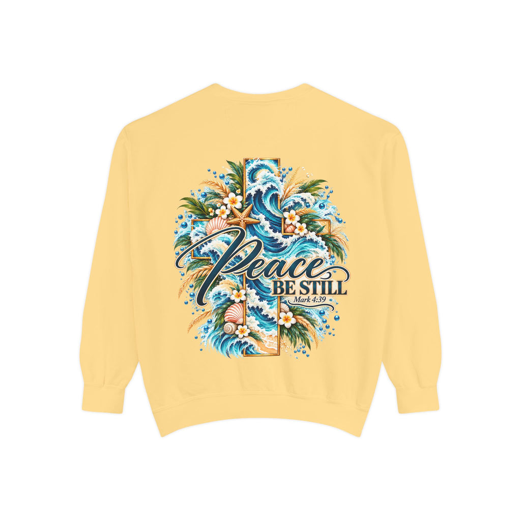 Peace, Be Still | Mark 4:39 Coastal Christian Crewneck