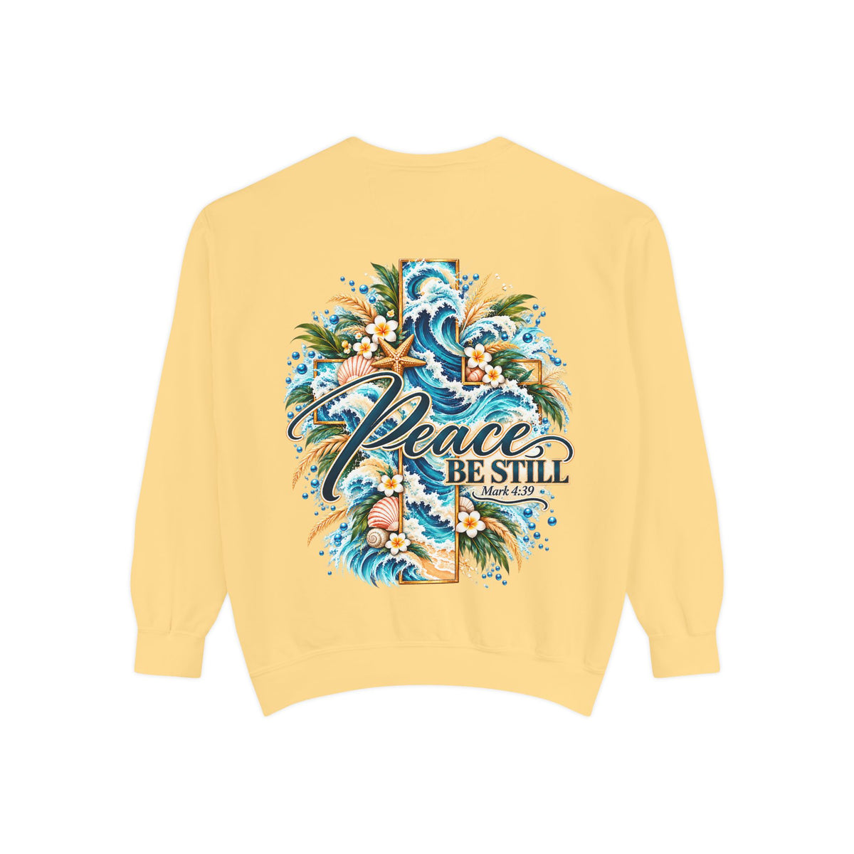 Peace, Be Still | Mark 4:39 Coastal Christian Crewneck
