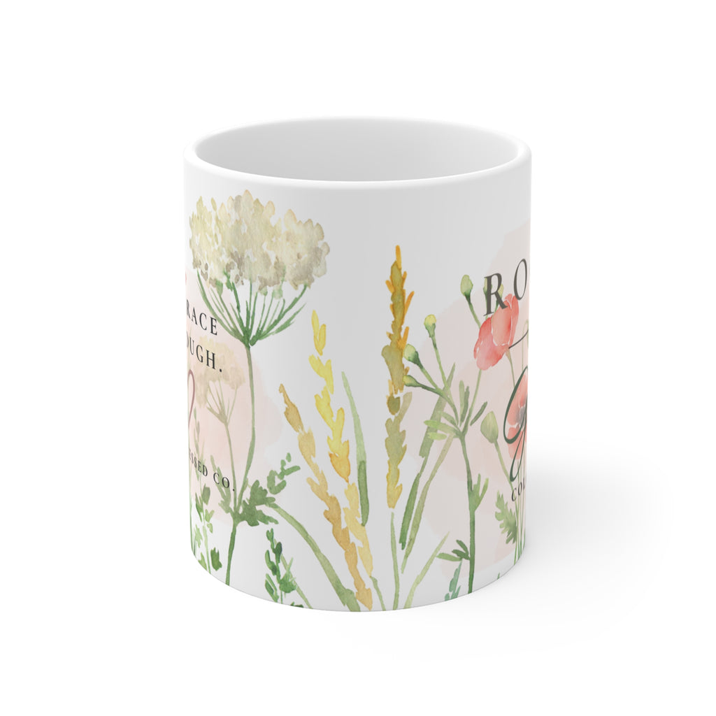 Rooted in Grace Coffee Mug | Christian Floral Mug | Colossians 2:6-7 | Inspirational Coffee Cup | Faith Gift for Women | Still Blessed Co.
