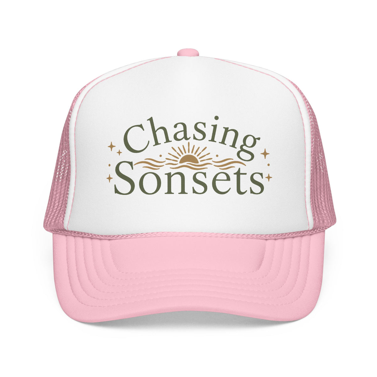 Chasing Sonsets™ Coastal Christian Trucker Hat | Women's Boutique Faith Snapback | Beach Lifestyle Hat | Still Blessed Co.