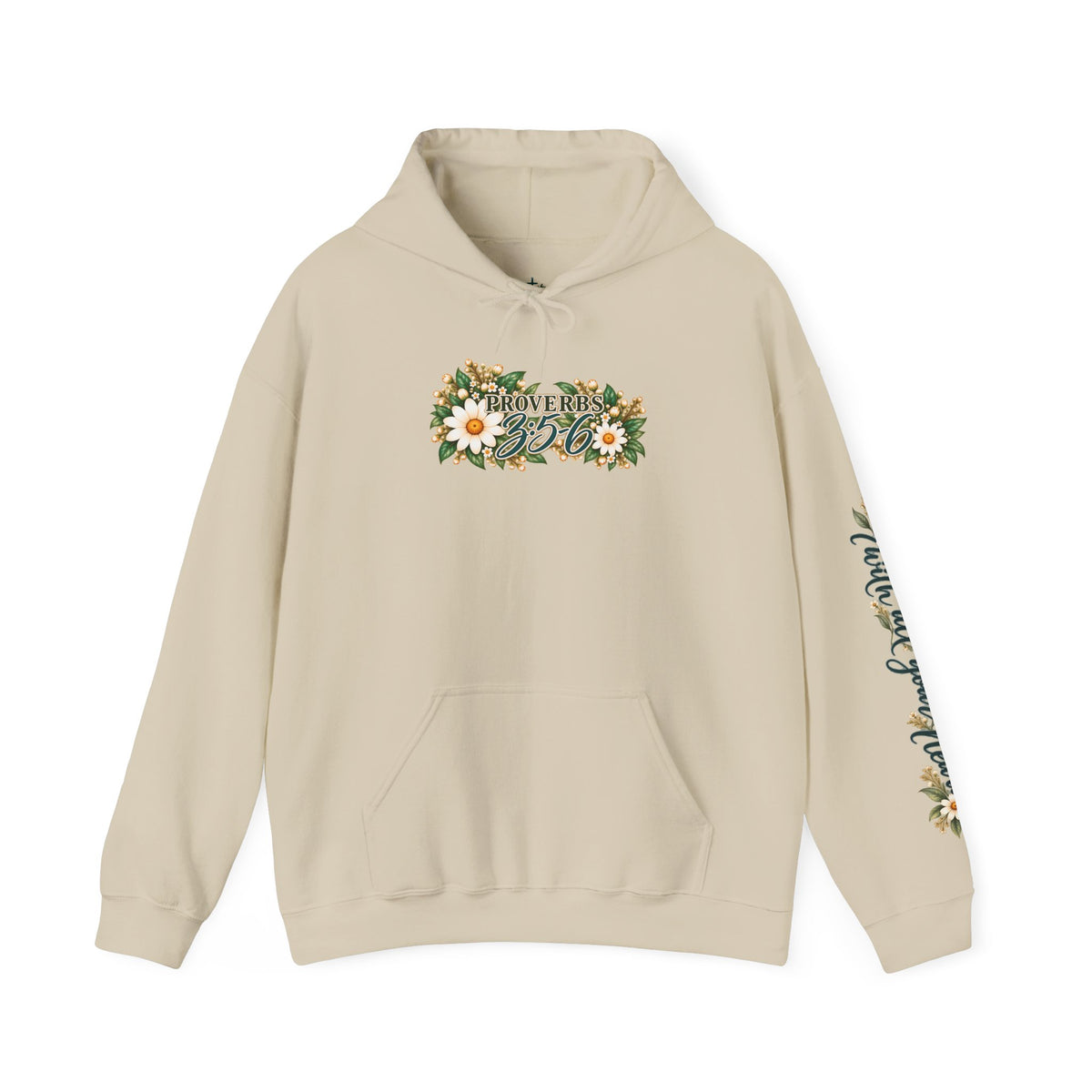 Trust in the Lord Floral Cross Hoodie | Proverbs Christian Hoodie