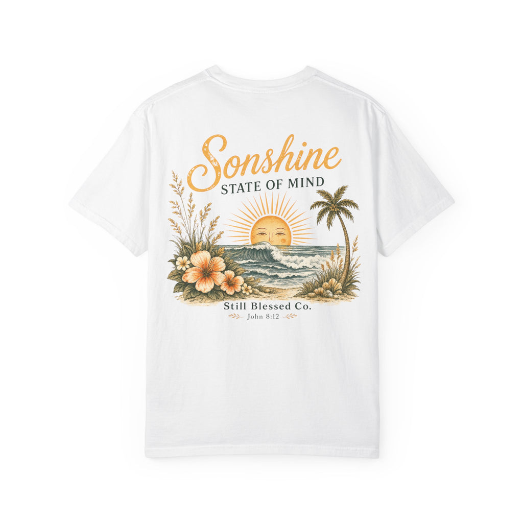 Sonshine State of Mind Comfort Colors® Tee | Coastal Christian Graphic Shirt | John 8:12 | Still Blessed Co.
