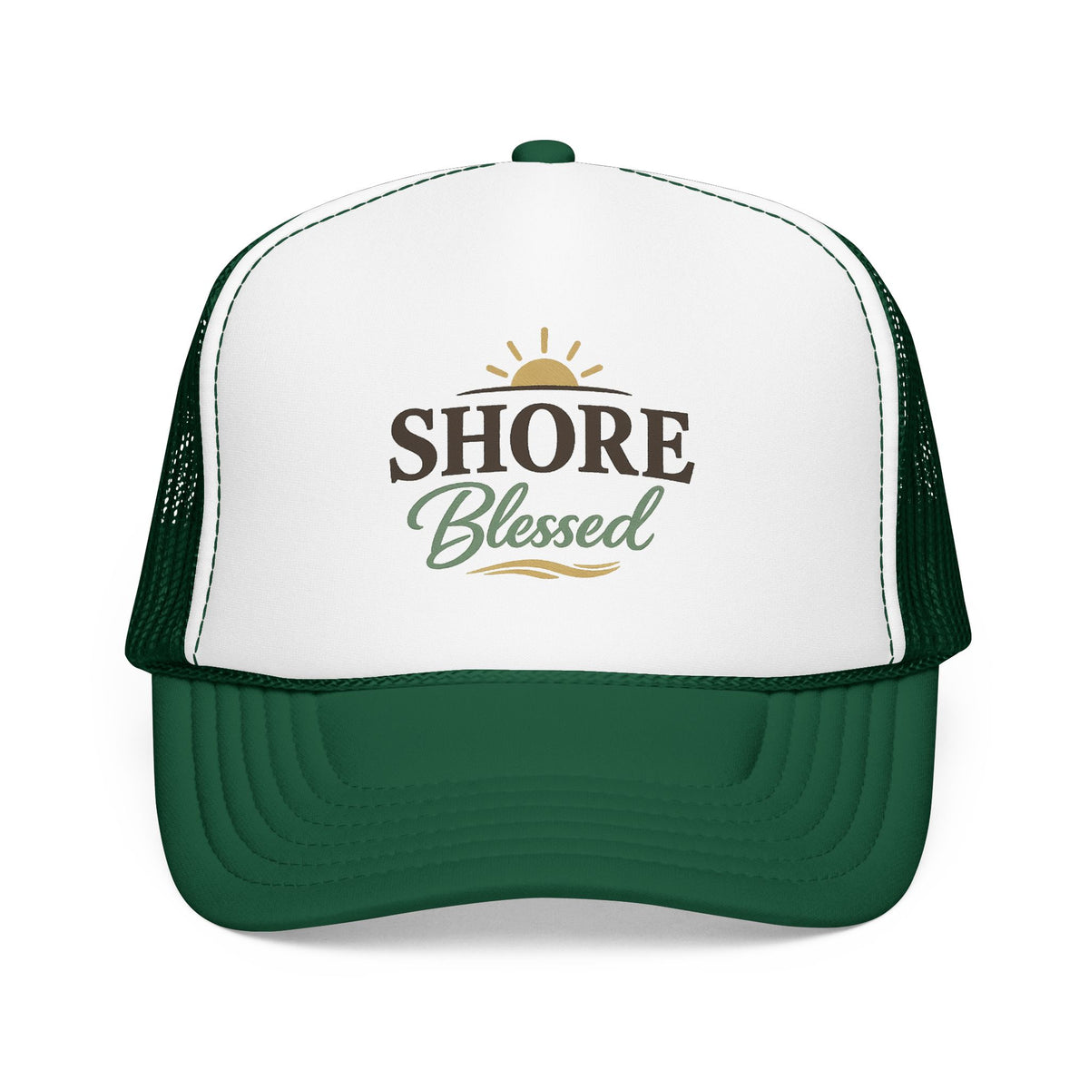 Shore Blessed™ Coastal Faith Trucker Hat | Women's Boutique Snapback | Faith & Sunshine Collection