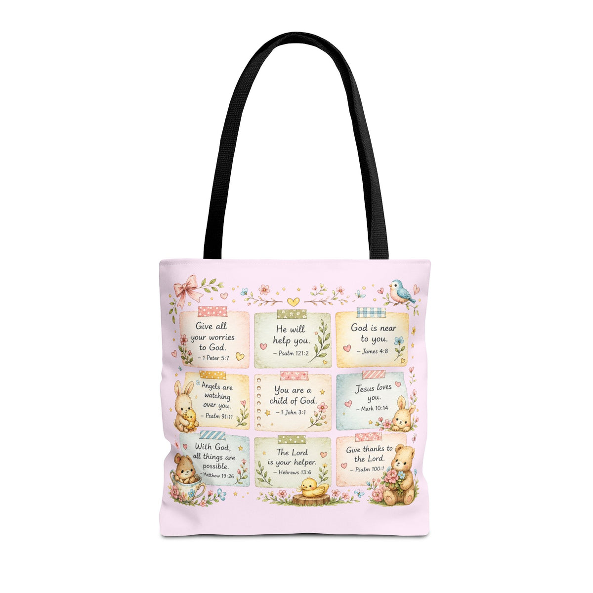Promises for Her Little Heart™ Double-Sided Christian Girls Tote Bag | Bible Verse Tote | Church Bag for Girls | Faith Gift for Daughters