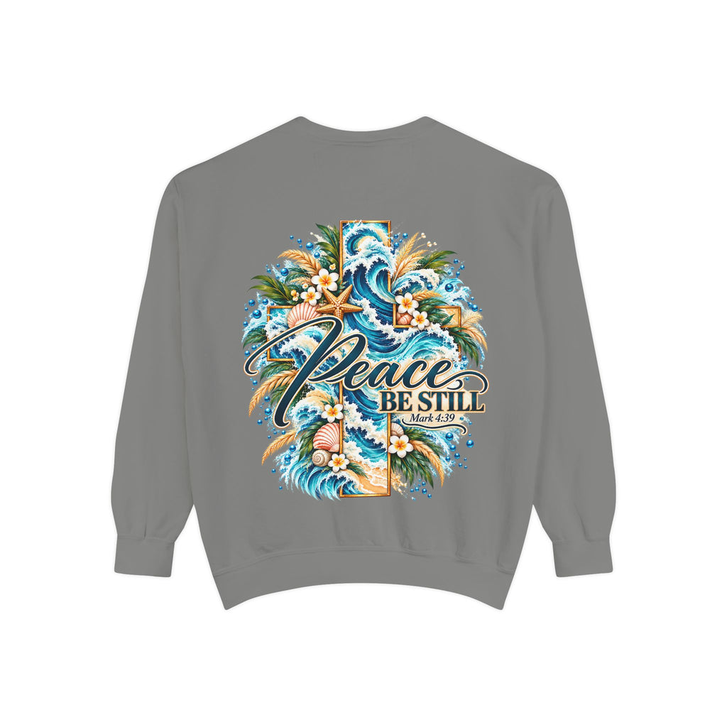 Peace, Be Still | Mark 4:39 Coastal Christian Crewneck