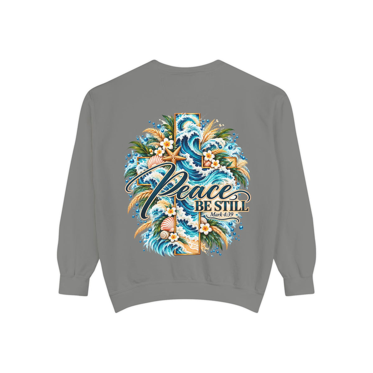 Peace, Be Still | Mark 4:39 Coastal Christian Crewneck