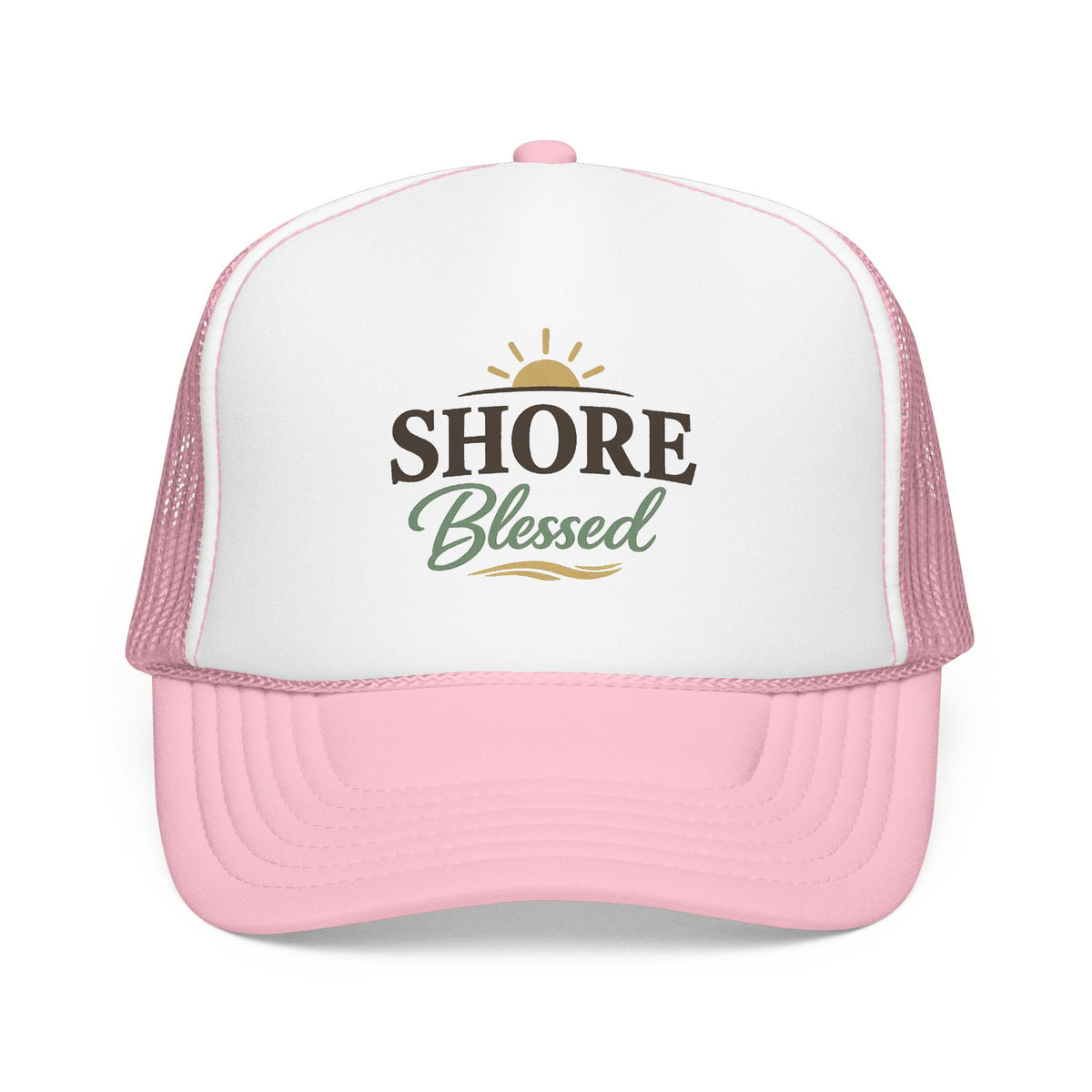 Shore Blessed™ Coastal Faith Trucker Hat | Women's Boutique Snapback | Faith & Sunshine Collection