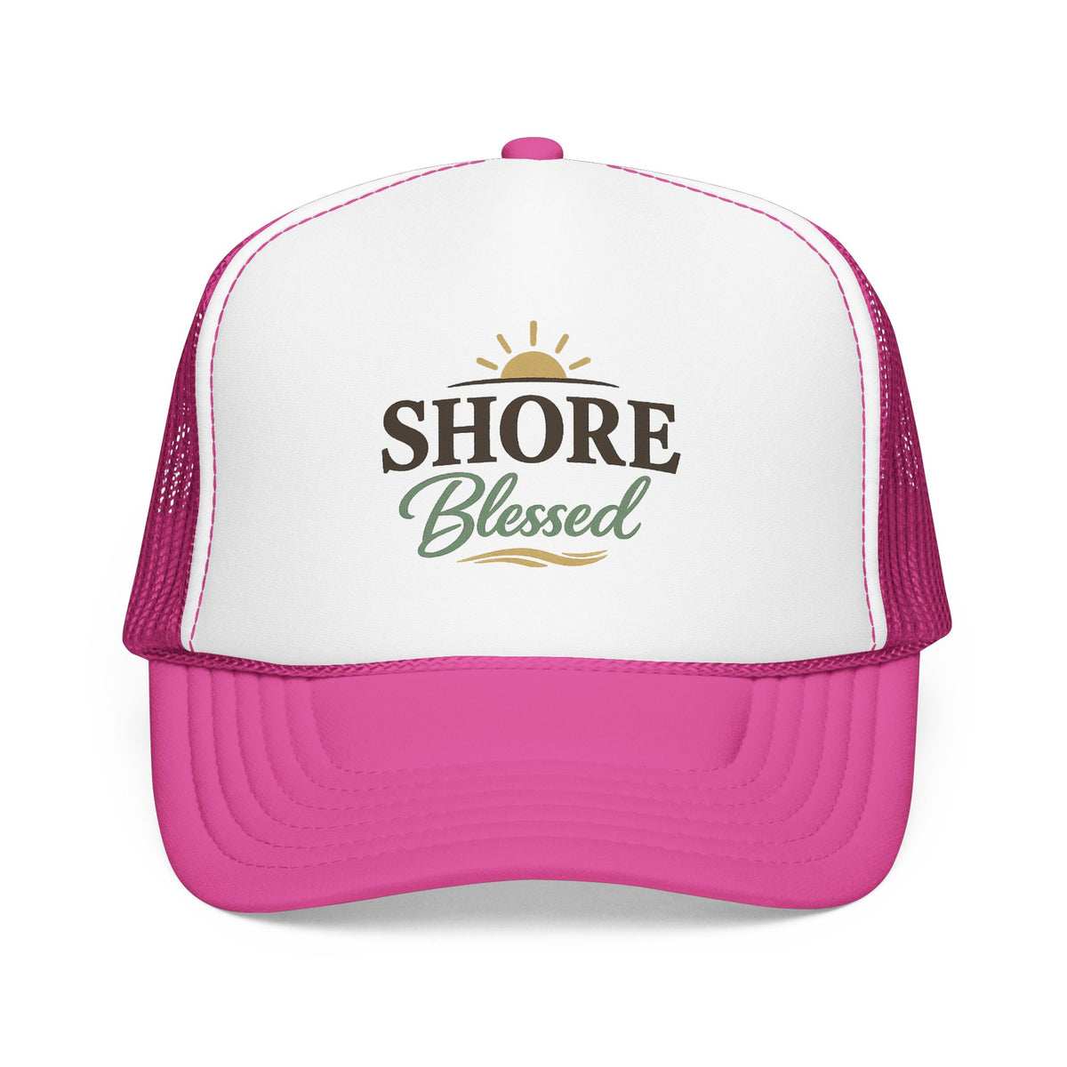 Shore Blessed™ Coastal Faith Trucker Hat | Women's Boutique Snapback | Faith & Sunshine Collection