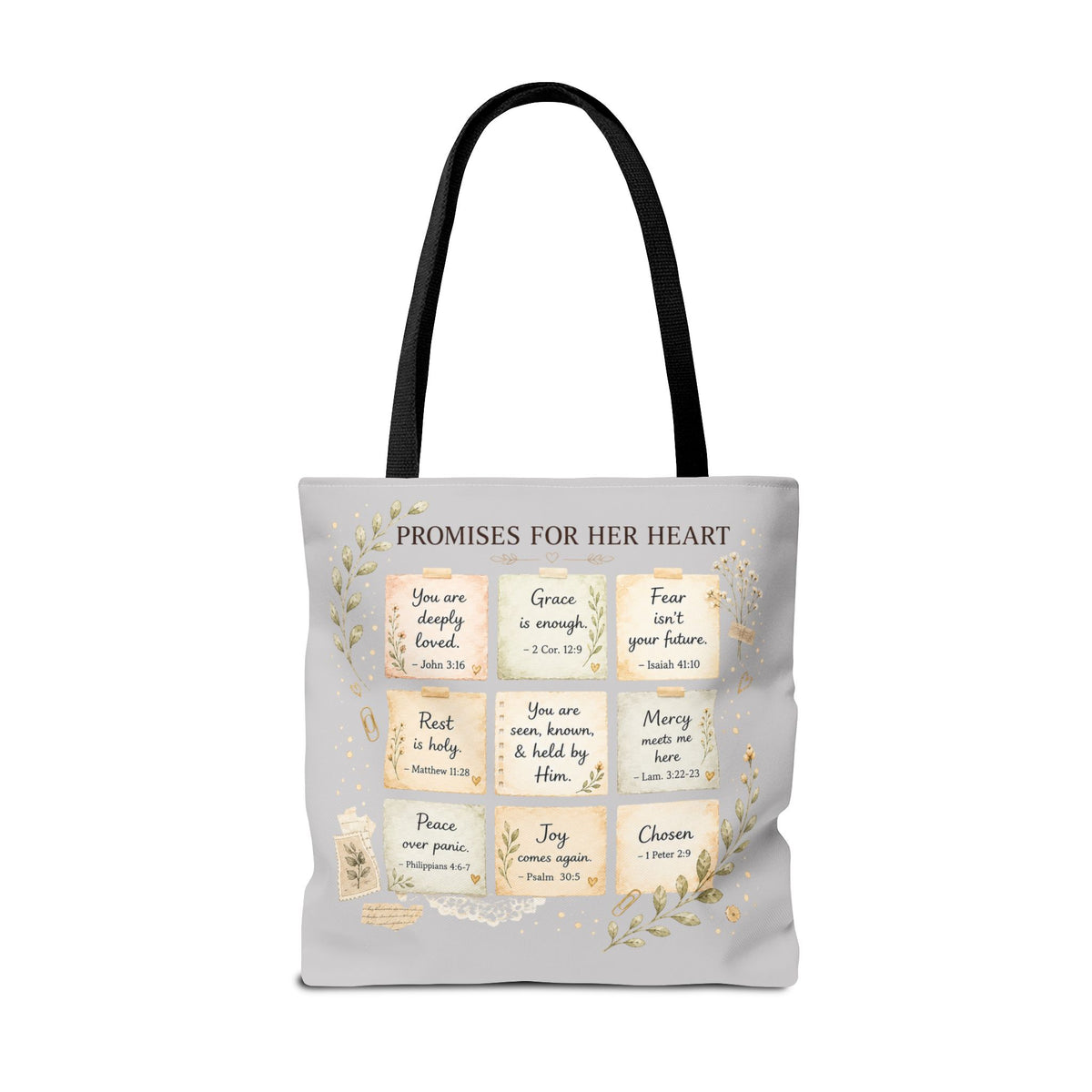His Faithfulness Never Fails™ Double-Sided Christian Tote Bag | Scripture Promise Canvas Tote | Bible Study Bag | Faith Gift for Women
