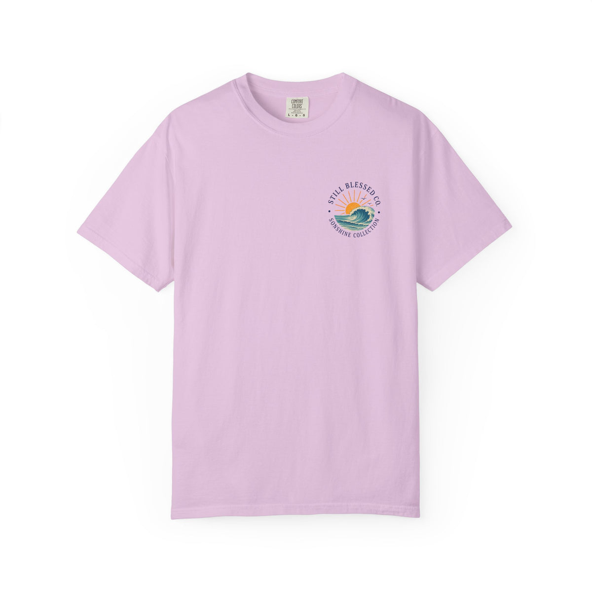 Mercy Rises Tee — Sunrise Surf Christian T-Shirt (Lamentations 3:22-23)