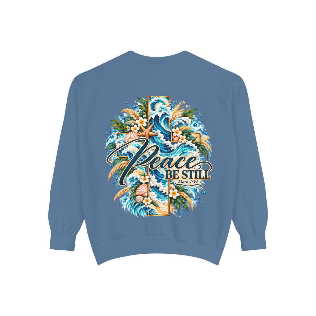 Peace, Be Still | Mark 4:39 Coastal Christian Crewneck
