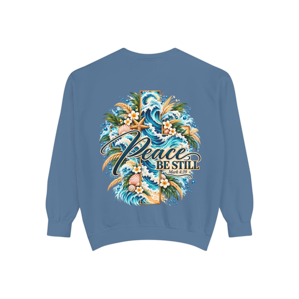 Peace, Be Still | Mark 4:39 Coastal Christian Crewneck
